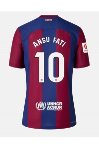 Fotbalové Dres Barcelona Ansu Fati #10 Domácí Oblečení 2023-24 Krátký Rukáv